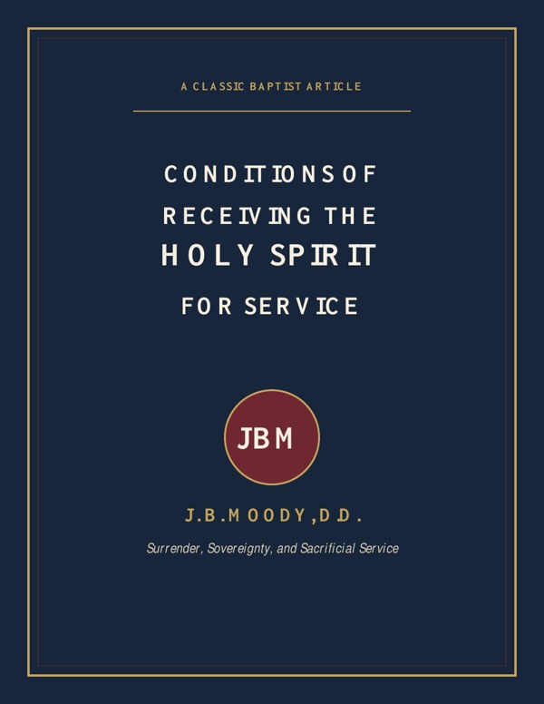 Conditions of Receiving the Holy Spirit for Service cover