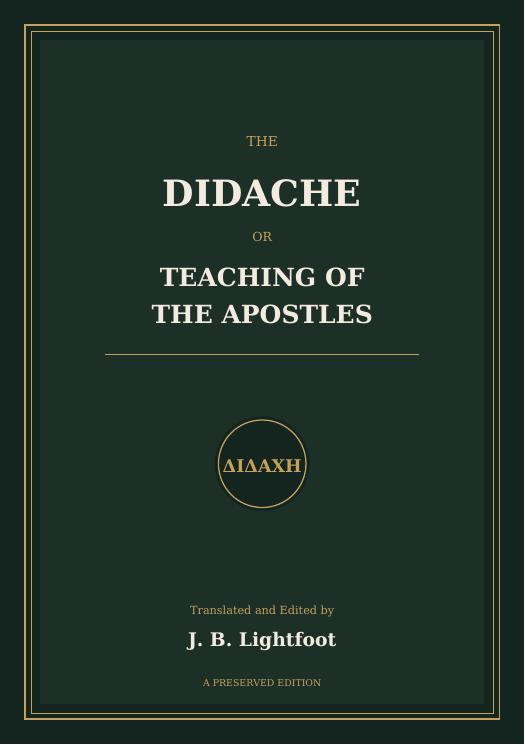 The Didache or Teaching of the Apostles cover