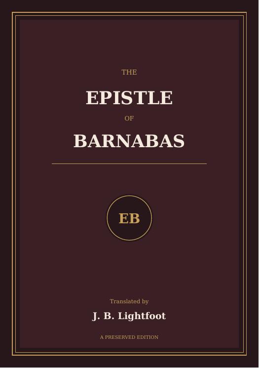 The Epistle of Barnabas cover
